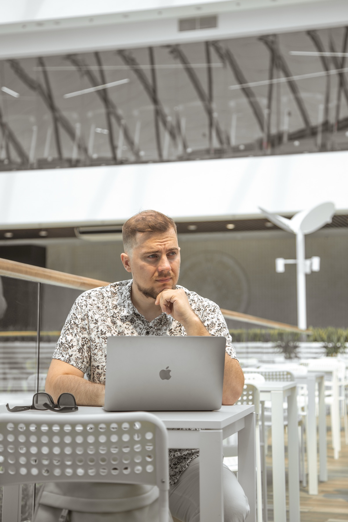 Ivan working on MacBook