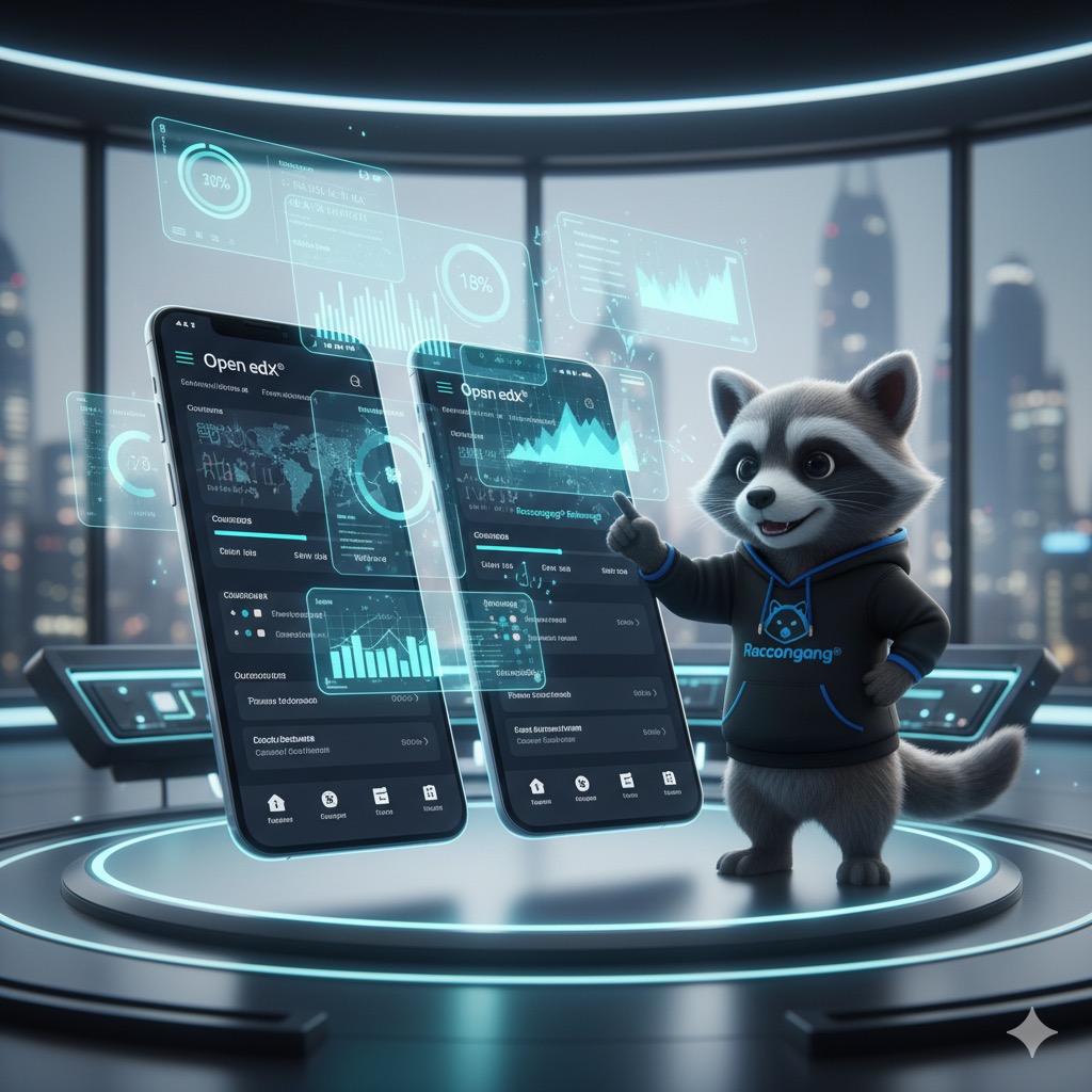 Raccoongang® mascot preparing an Open edX® pilot launch
